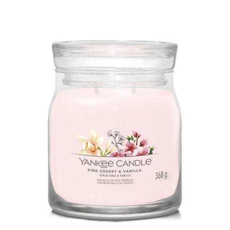 Yankee Candle 368g Pink Cherry & Vanilla Signature Medium Jar Candle - Old Railway Line Garden Centre