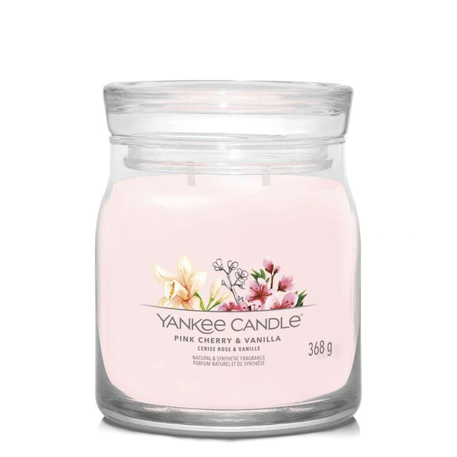 Yankee Candle 368g Pink Cherry & Vanilla Signature Medium Jar Candle - Old Railway Line Garden Centre