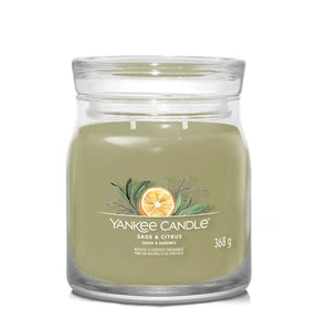 Yankee Candle 368g Sage & Citrus Signature Medium Jar Candle - Old Railway Line Garden Centre