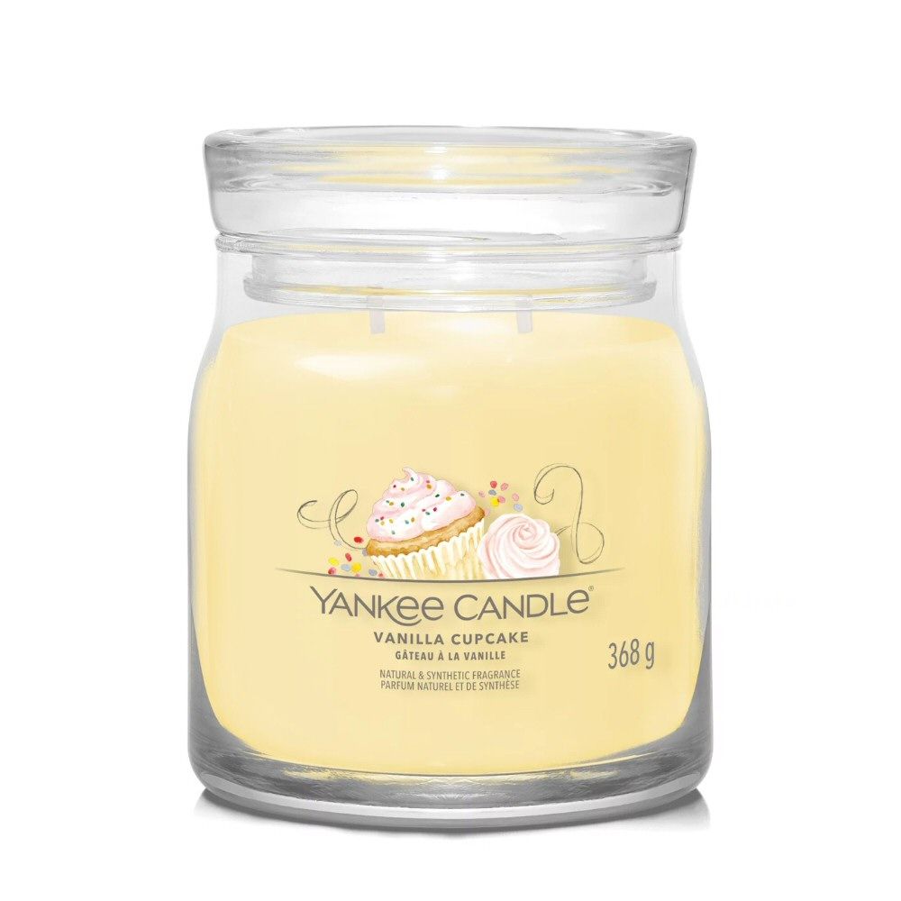 Yankee Candle 368g Vanilla Cupcake Signature Medium Jar Candle - Old Railway Line Garden Centre