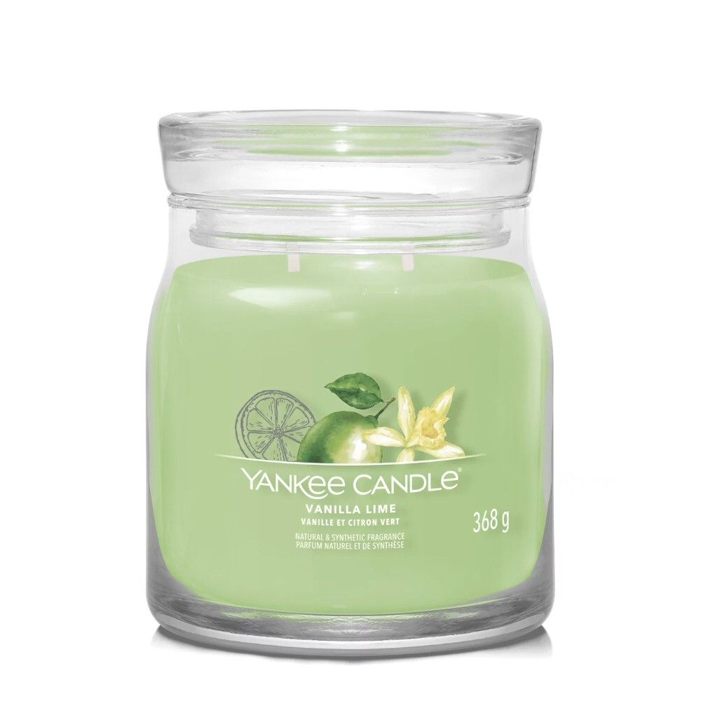 Yankee Candle 368g Vanilla Lime Signature Medium Jar Candle - Old Railway Line Garden Centre
