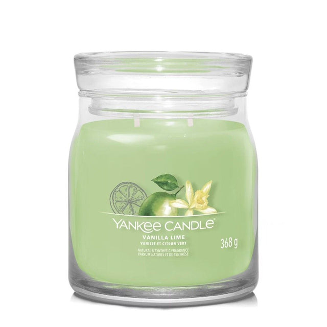 Yankee Candle 368g Vanilla Lime Signature Medium Jar Candle - Old Railway Line Garden Centre