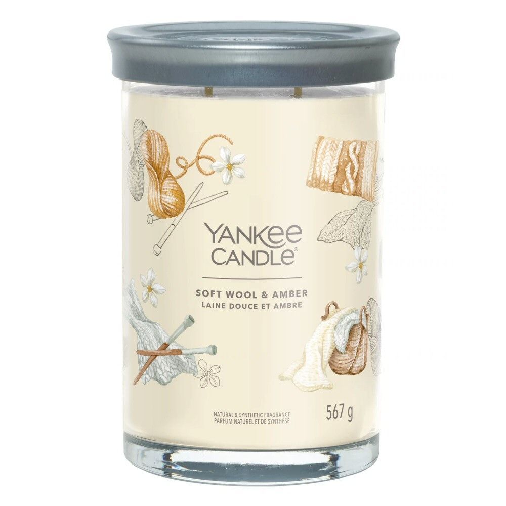 Yankee Candle 567 Soft Wool & Amber Signature Large Tumbler Candle - Old Railway Line Garden Centre
