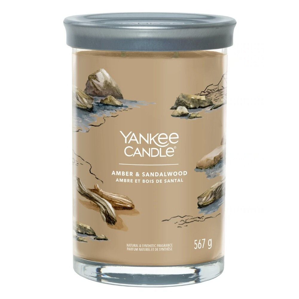 Yankee Candle 567g Amber & Sandalwood Signature Large Tumbler Candle - Old Railway Line Garden Centre