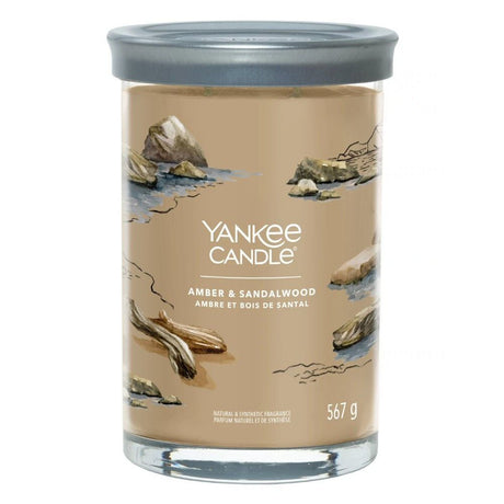 Yankee Candle 567g Amber & Sandalwood Signature Large Tumbler Candle - Old Railway Line Garden Centre