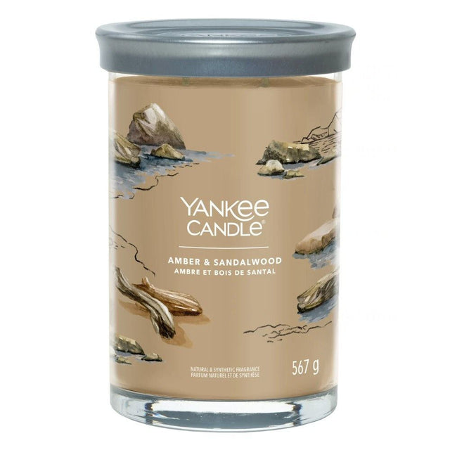 Yankee Candle 567g Amber & Sandalwood Signature Large Tumbler Candle - Old Railway Line Garden Centre