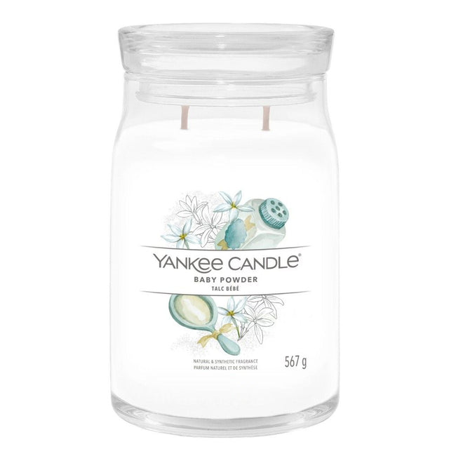 Yankee Candle 567g Baby Powder Signature Large Jar Candle - Old Railway Line Garden Centre