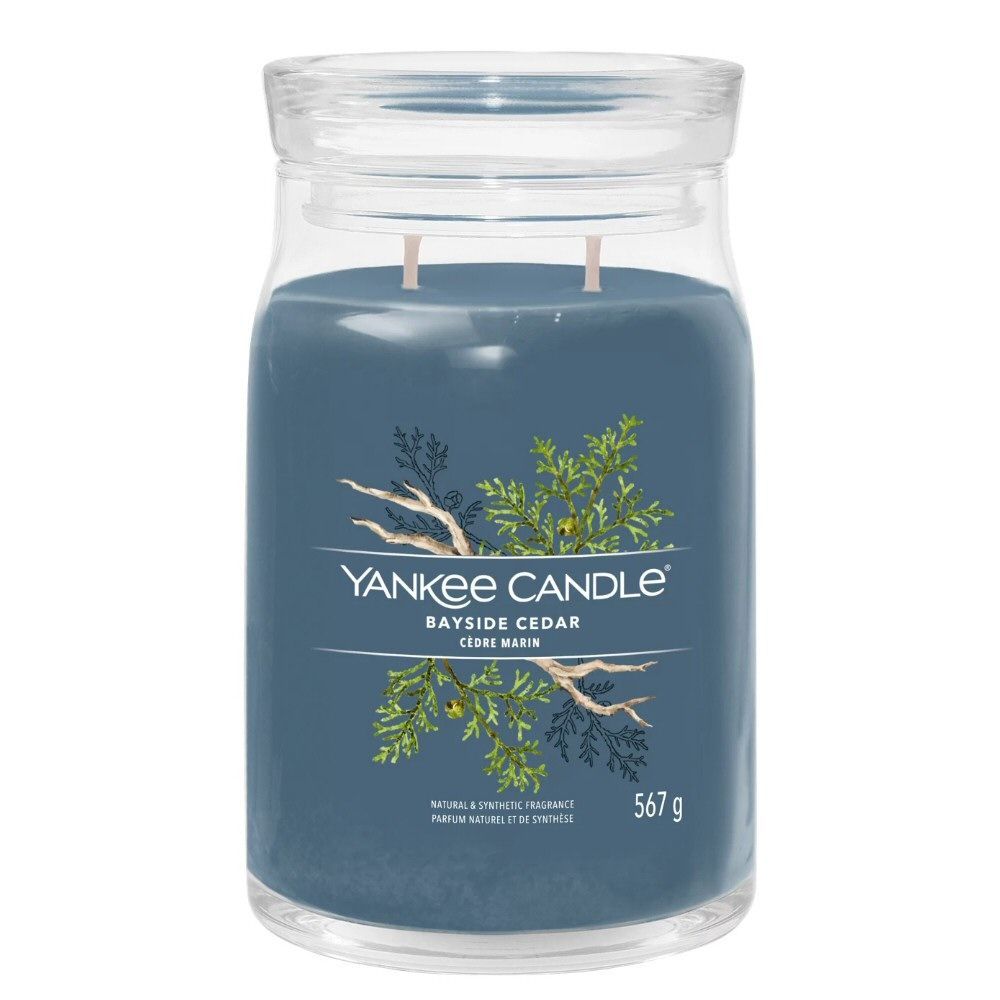 Yankee Candle 567g Bayside Cedar Signature Large Jar Candle - Old Railway Line Garden Centre