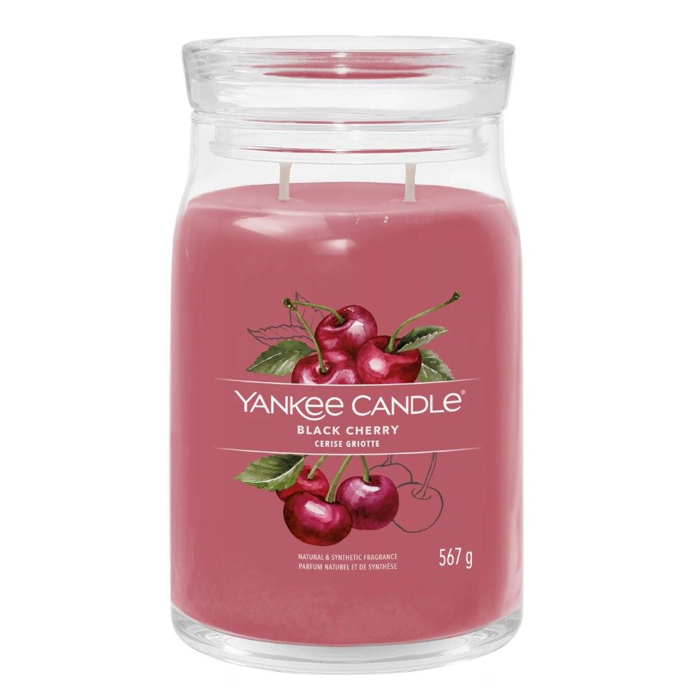 Yankee Candle 567g Black Cherry Signature Tumbler Candle - Old Railway Line Garden Centre