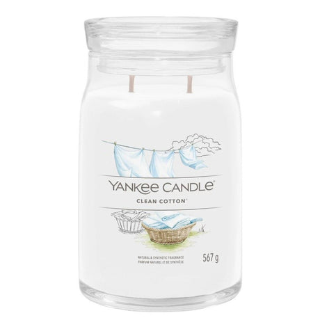 Yankee Candle 567g Clean Cotton Signature Large Jar Candle - Old Railway Line Garden Centre