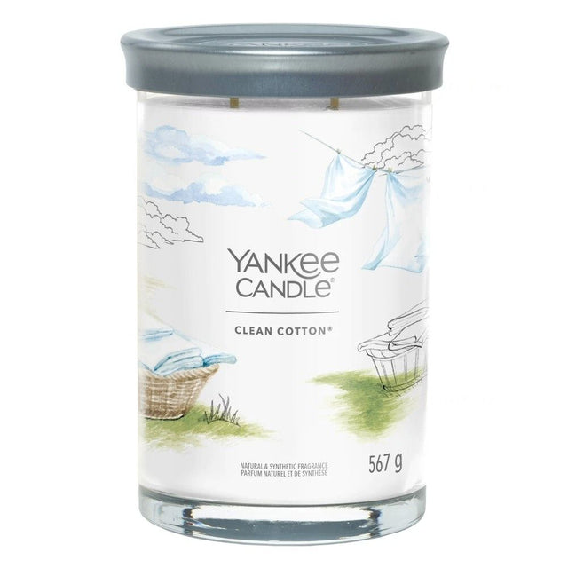Yankee Candle 567g Clean Cotton Signature Large Tumbler Candle - Old Railway Line Garden Centre