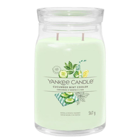 Yankee Candle 567g Cumber Mint Cooler Signature Large Jar Candle - Old Railway Line Garden Centre