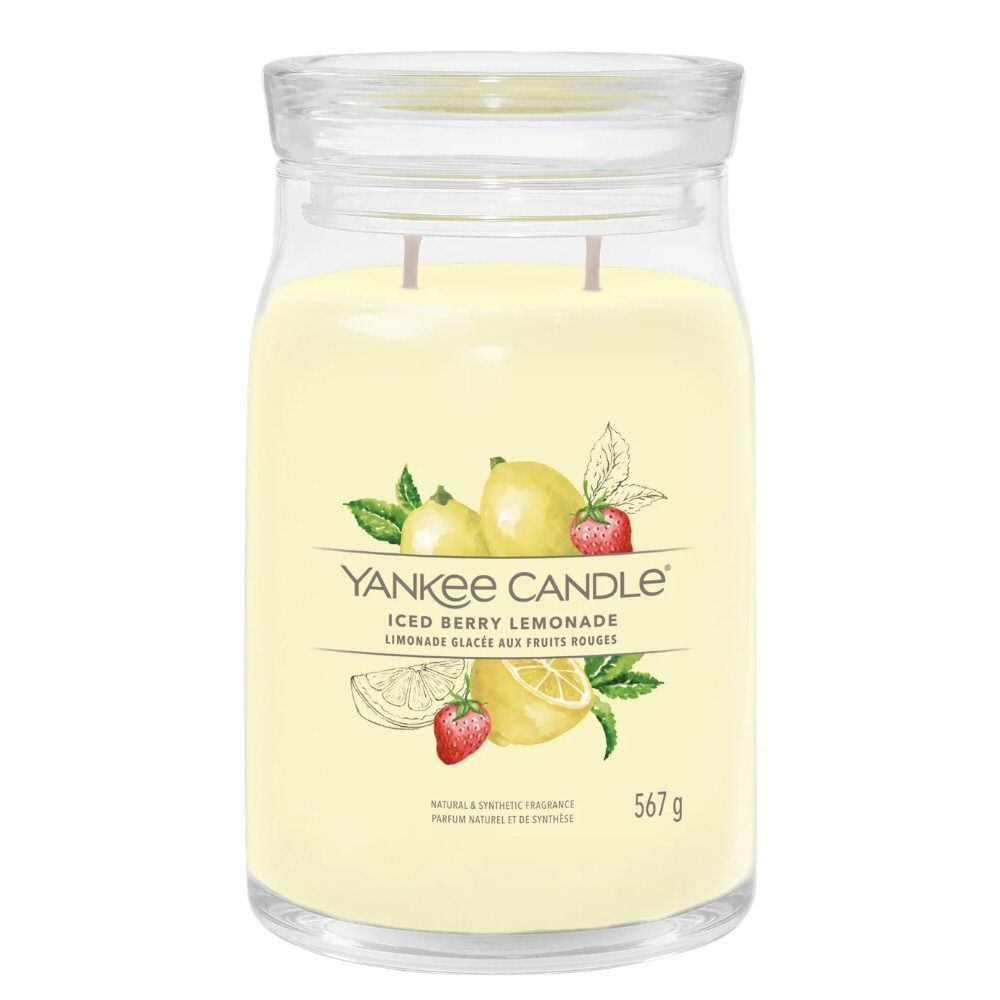 Yankee Candle 567g Iced Berry Lemonade Signature Large Jar Candle - Old Railway Line Garden Centre
