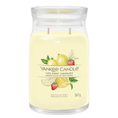Yankee Candle 567g Iced Berry Lemonade Signature Large Jar Candle - Old Railway Line Garden Centre