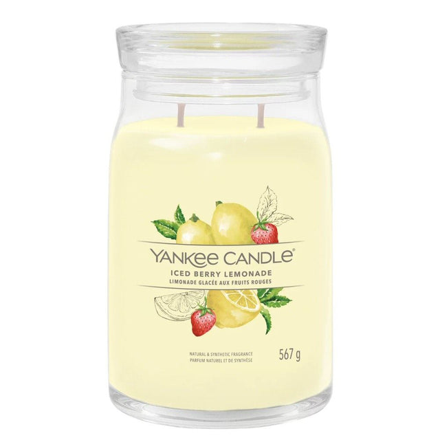 Yankee Candle 567g Iced Berry Lemonade Signature Large Jar Candle - Old Railway Line Garden Centre