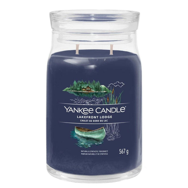 Yankee Candle 567g Lakefront Lodge Signature Large Jar Candle - Old Railway Line Garden Centre