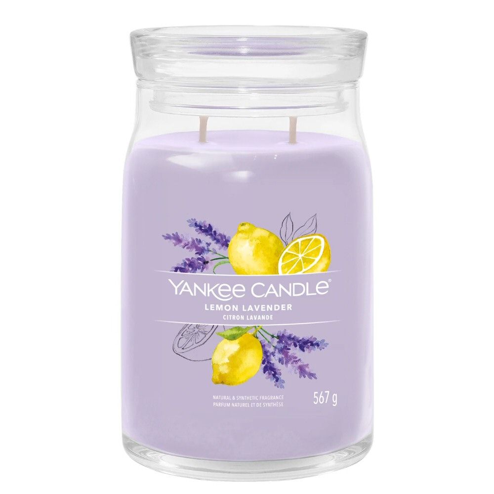 Yankee Candle 567g Lemon & Lavender Signature Large Jar Candle - Old Railway Line Garden Centre