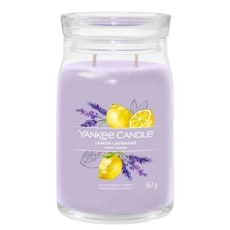 Yankee Candle 567g Lemon & Lavender Signature Large Jar Candle - Old Railway Line Garden Centre