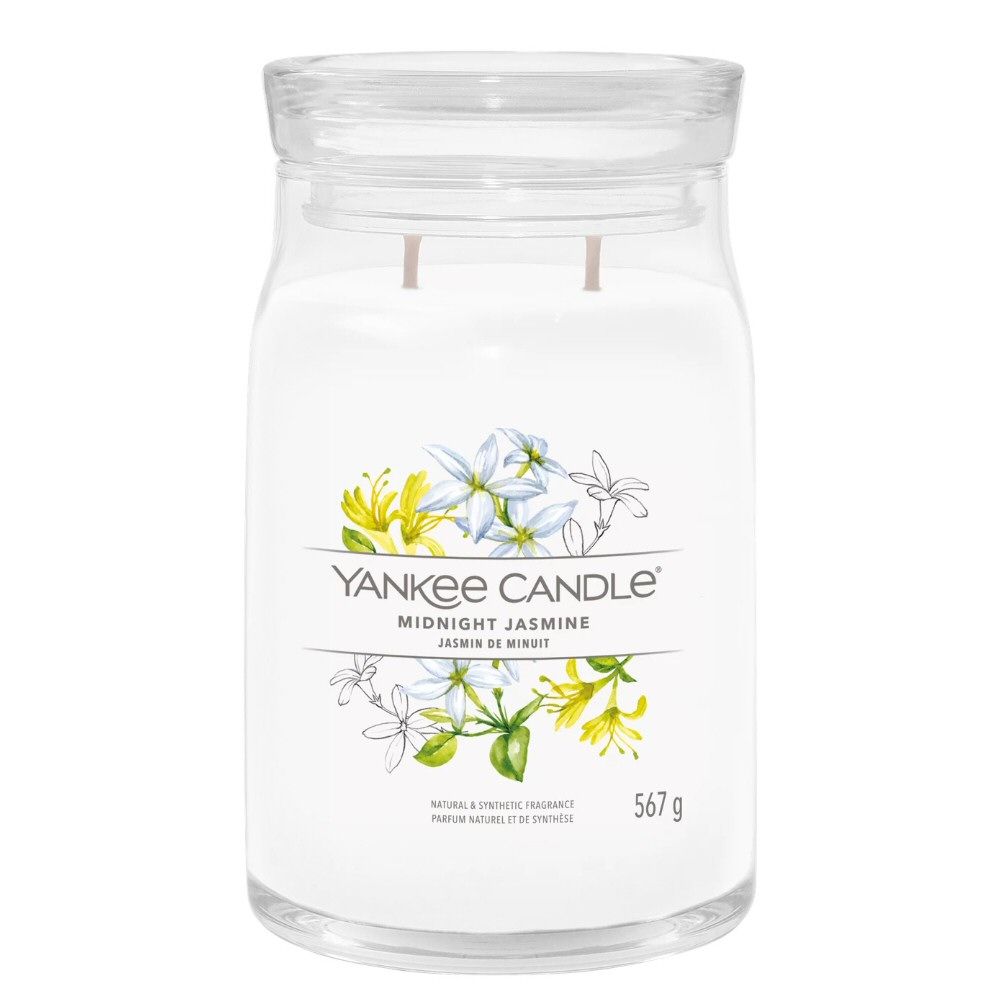Yankee Candle 567g Midnight Jasmine Signature Large Jar Candle - Old Railway Line Garden Centre