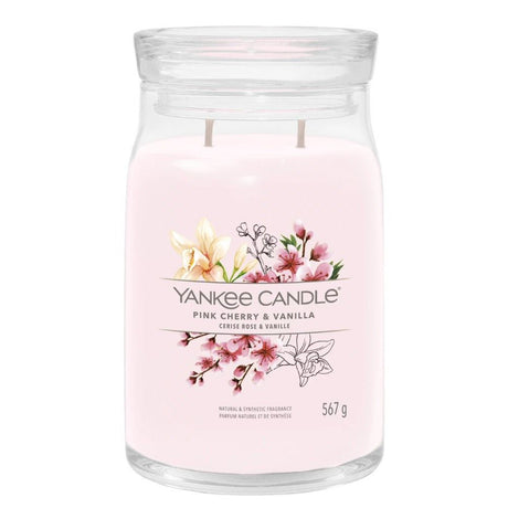 Yankee Candle 567g Pink Cherry & Vanilla Signature Large Jar Candle - Old Railway Line Garden Centre