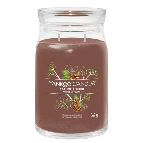 Yankee Candle 567g Praline & Birch Signature Large Jar Candle - Old Railway Line Garden Centre