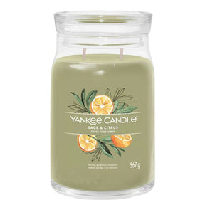 Yankee Candle 567g Sage & Citrus Signature Large Jar Candle - Old Railway Line Garden Centre