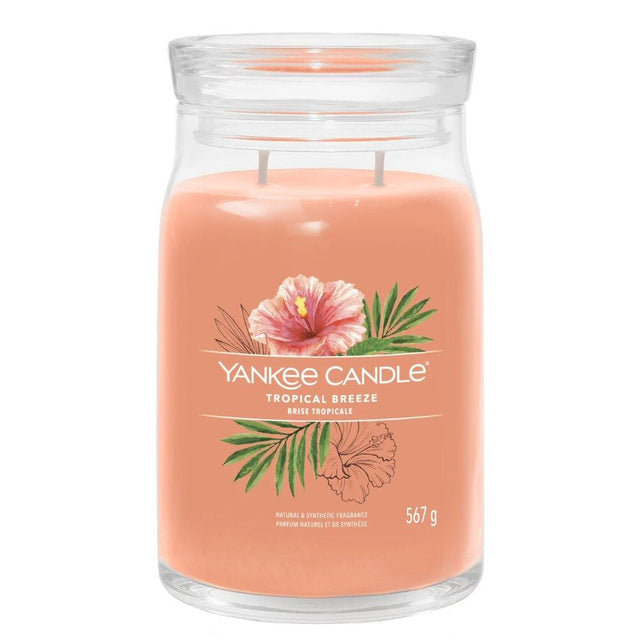 Yankee Candle 567g Tropical Breeze Signatue Large Jar Candle - Old Railway Line Garden Centre