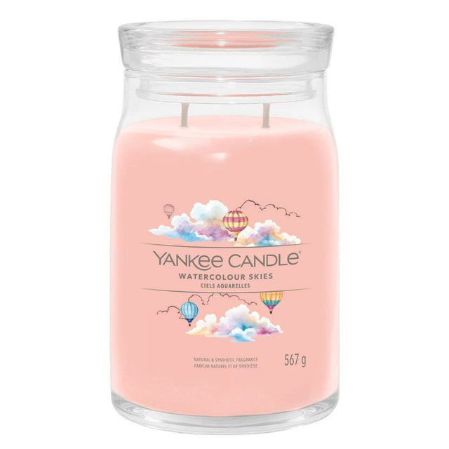 Yankee Candle 567g Watercolour Skies Signature Large Jar Candle - Old Railway Line Garden Centre