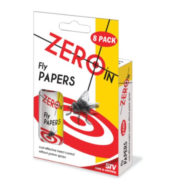 Zero In Fly Papers 8 Pack - Old Railway Line Garden Centre