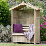 Zest 4 Leisure 1.57m Dorset Wooden Arbour with Storage Box - Old Railway Line Garden Centre