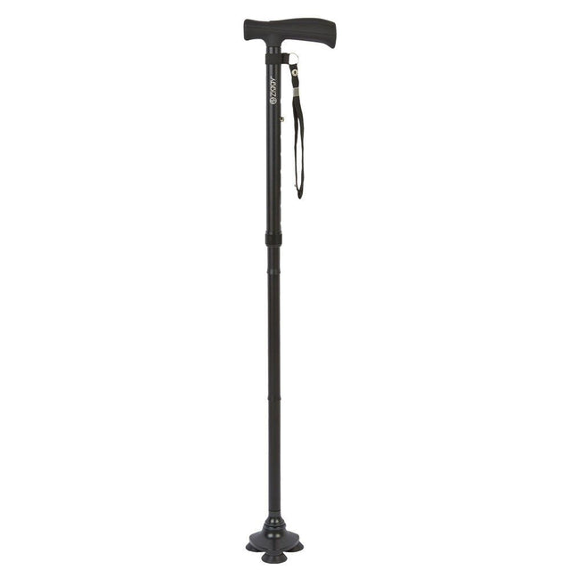 Ziggy Black Tribase Folding Walking Stick - Old Railway Line Garden Centre